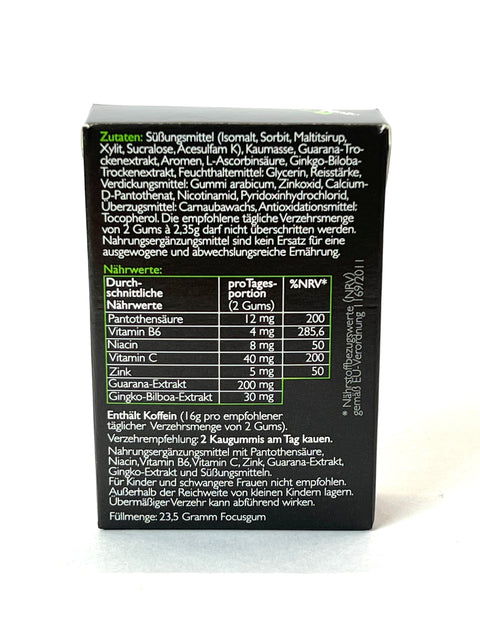 Effectzz® Focus Kaugummi | vegan & zuckerfrei mit natürlichem Koffein